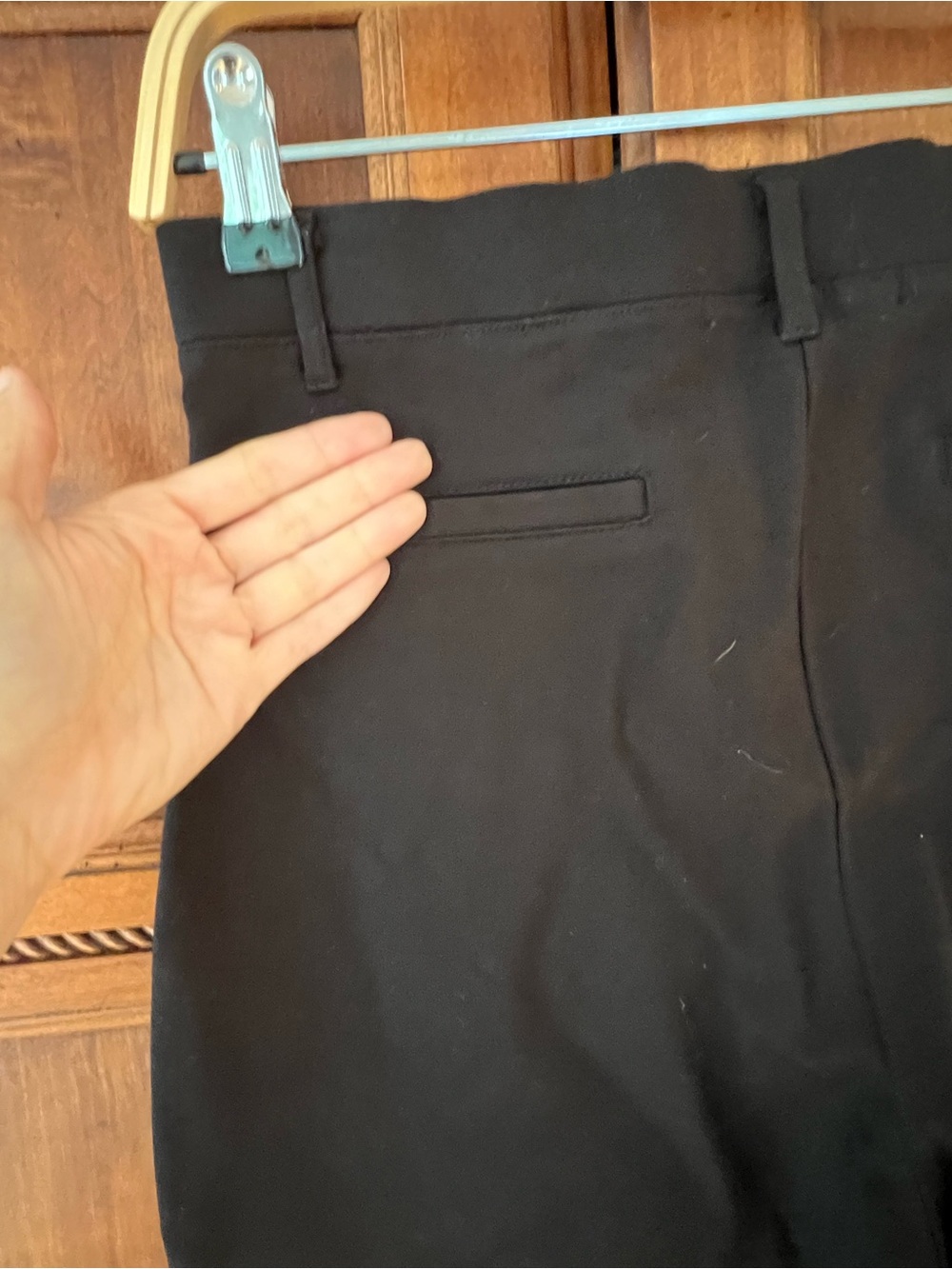NWOT Qunice Black Wide Leg Trousers | Size M | Stretch Material - Belt Loops - Picture 3 of 11